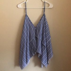 Blue and white stripe top